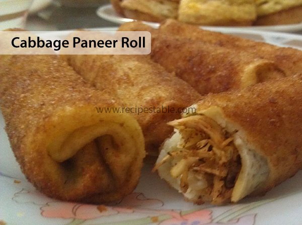 Cabbage Paneer Roll Recipe