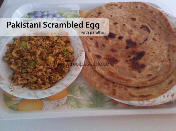 Pakistani Scrambled Egg with paratha