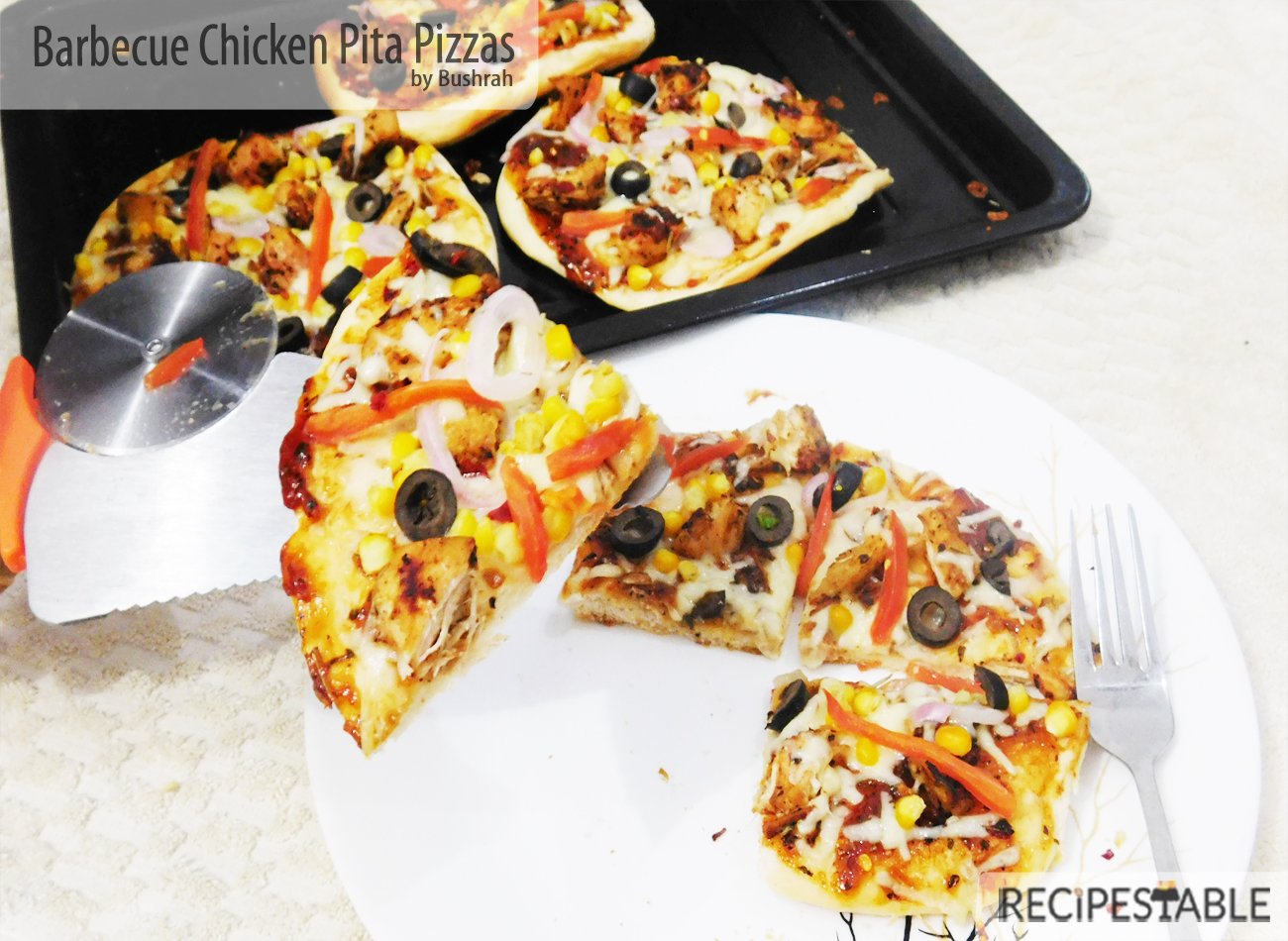 Barbecue Chicken Pita Pizzas Recipe