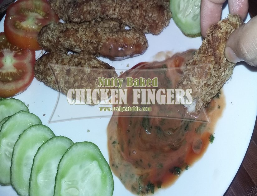Nutty Baked Chicken Fingers recipe