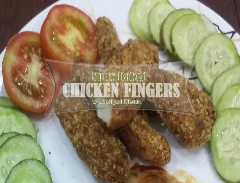Nutty Baked Chicken Fingers recipe