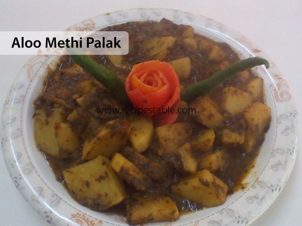 Aloo Methi Palak Recipe