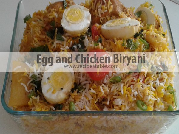 Egg and Chicken Biryani Recipe