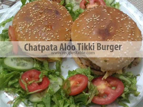 Chatpata Aloo Tikki Burger Recipe