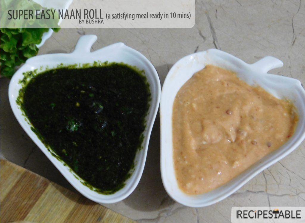 Sauces for for Naan Rolls