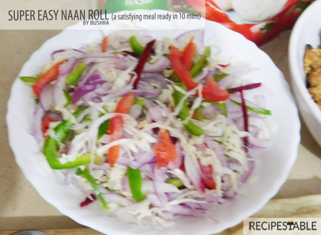 Prepare Salad for Naan Rolls