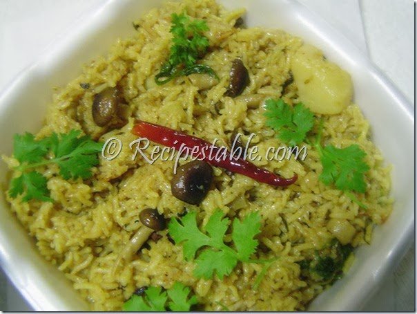 Mushroom Pulao Recipe