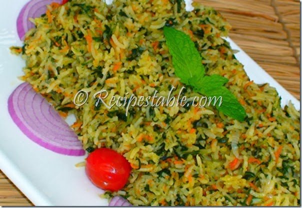 Palak Pulao recipe