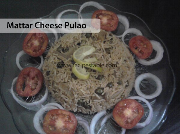 Mattar Cheese Pulao Recipe