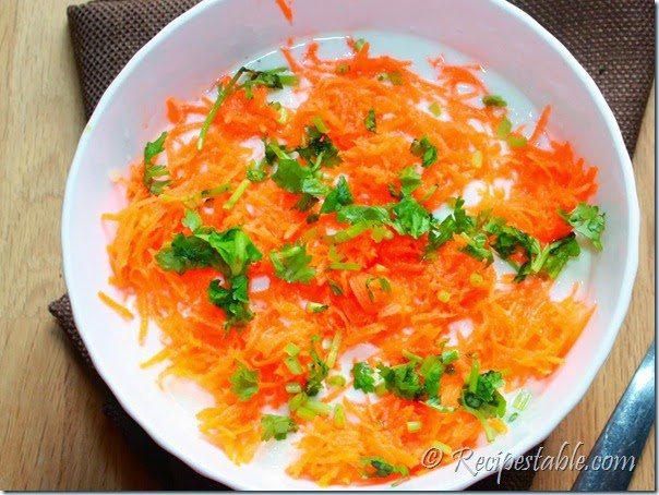 Gajar Ka raita recipe