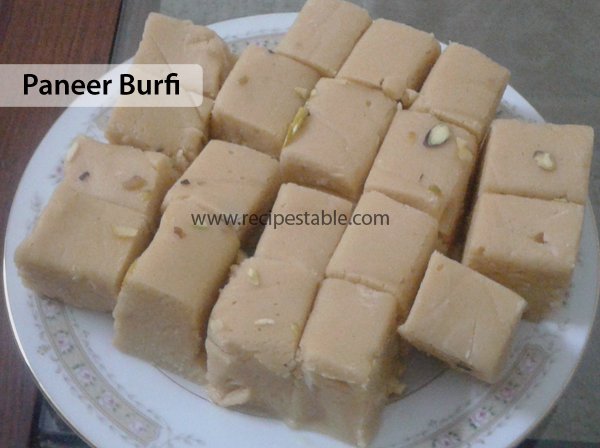Paneer Burfi Recipe
