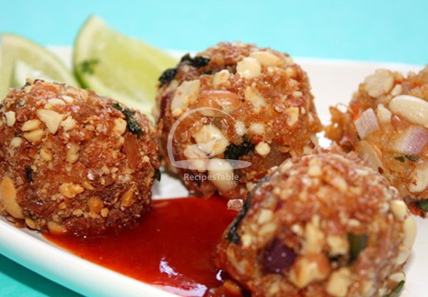 Peanut Rice Manchurian Balls Recipe