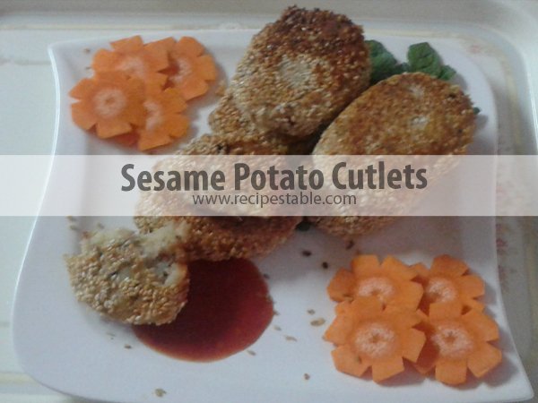 Sesame Potato Cutlets Recipe