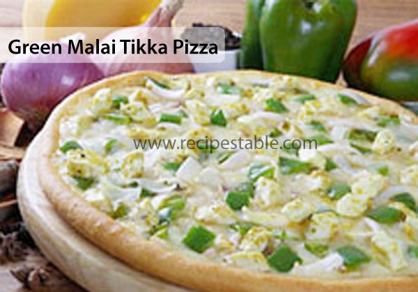 Green Malai Tikka Pizza Recipe