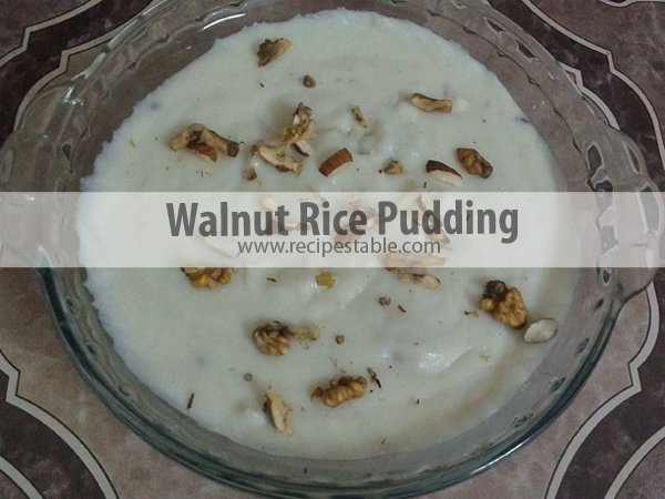 Walnut Rice Pudding Recipe